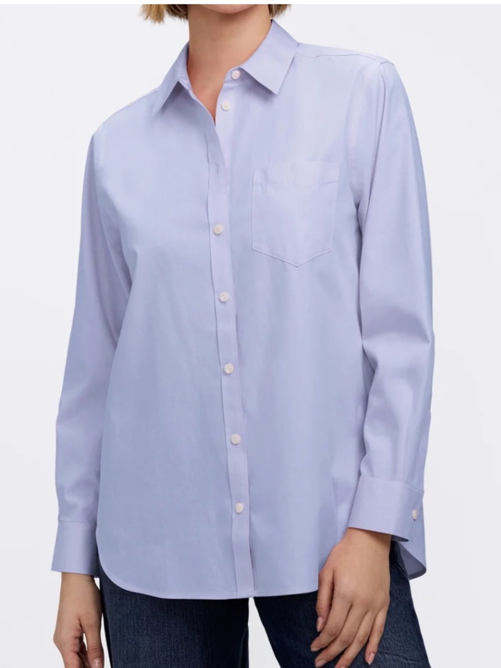 New! Foxcroft for Appleseeds Button Front Shirt in Sky Blue NWT